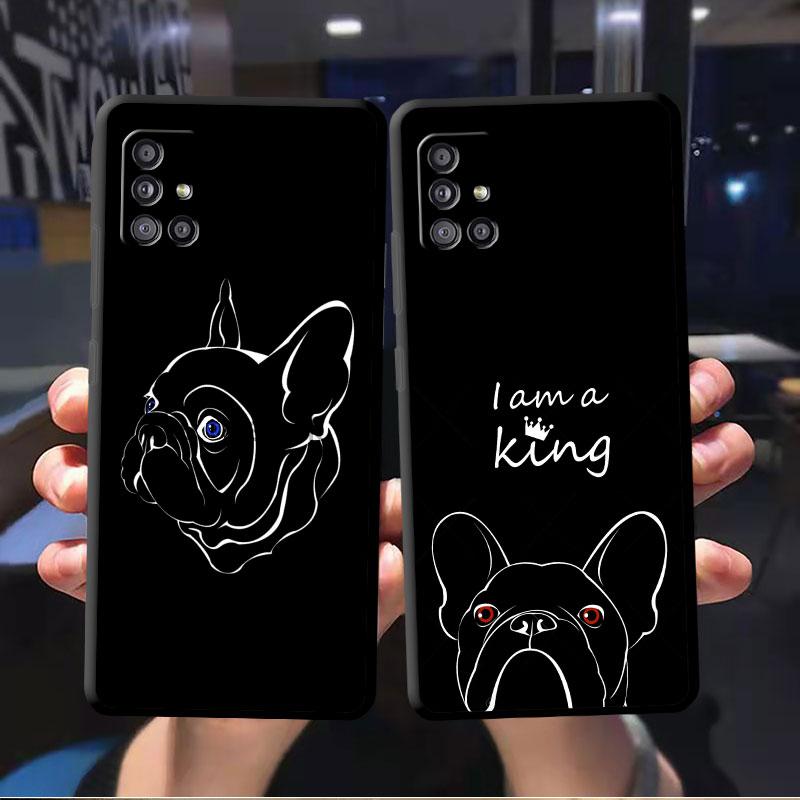 Чехол Французский бульдог Черно-белый для Samsung Galaxy A52 A12 A53 A32 4G A13 A51 A21s A71 A22 A33 A72 A31 A03s Чехол для телефона
