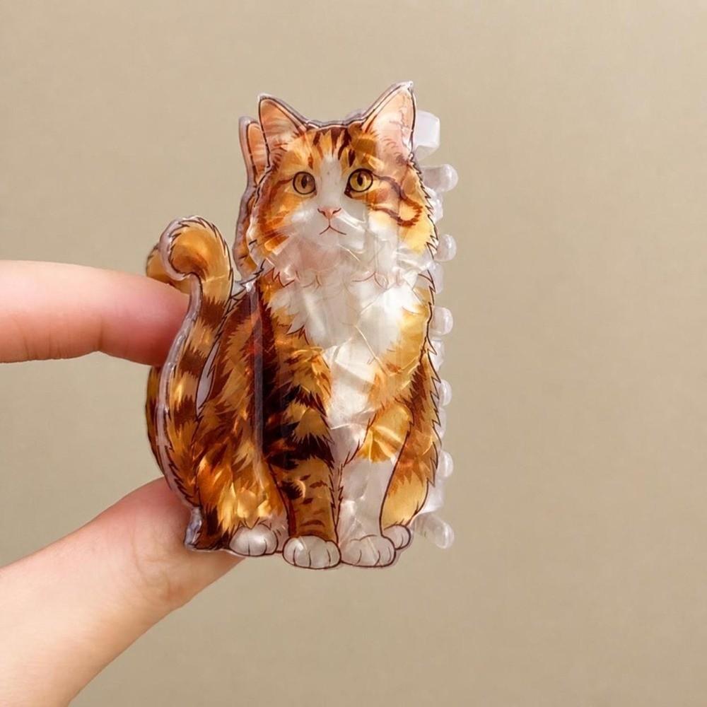 Cartoon Kitten Jaw Shark Clip Acrylic Hair Clips Cute Hair Claw Clips for Women Girls