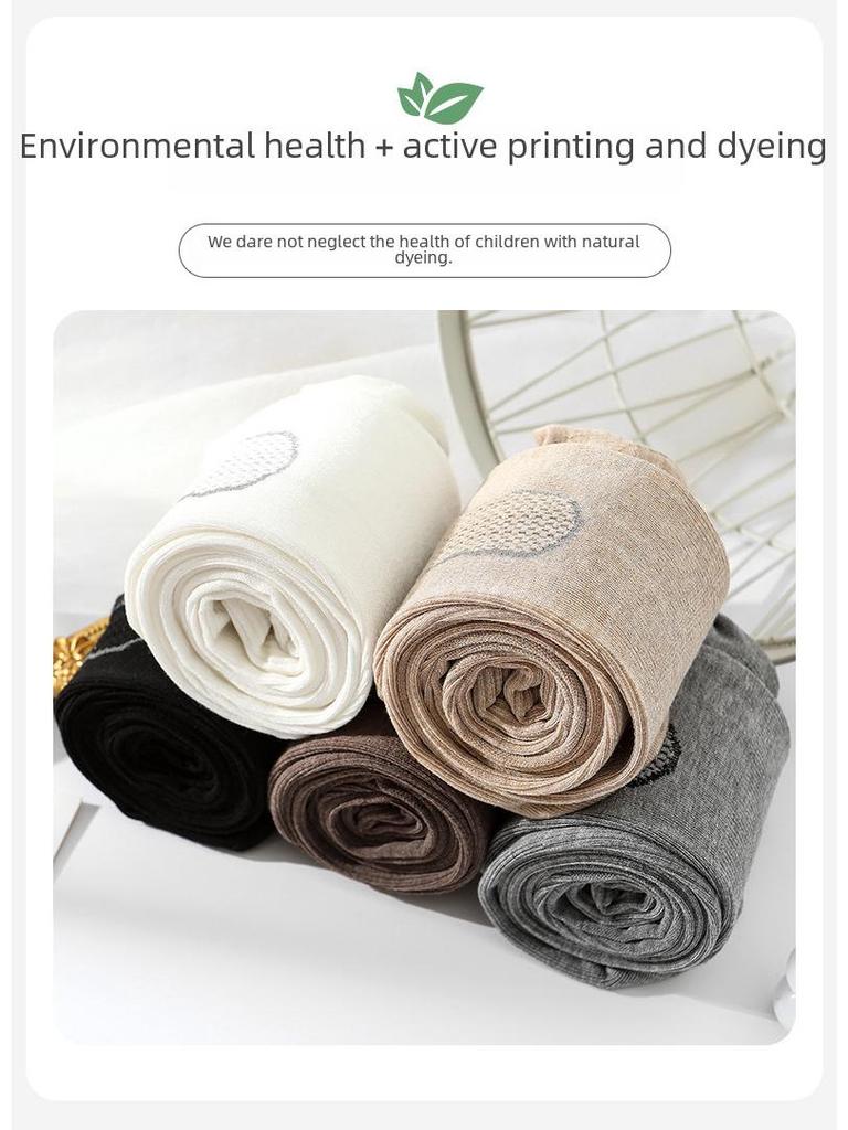 Velvet-Lined Girls' Cotton Pantyhose - Warm, Thick Leggings