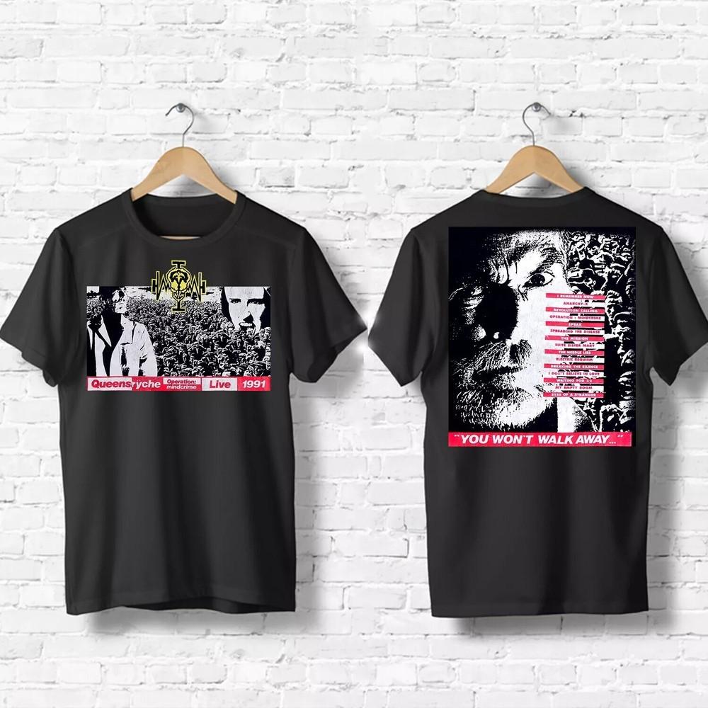 Винтажная футболка Queensryche Operation Mindcrime Tour 1991 года Подарок для фанатов Унисекс