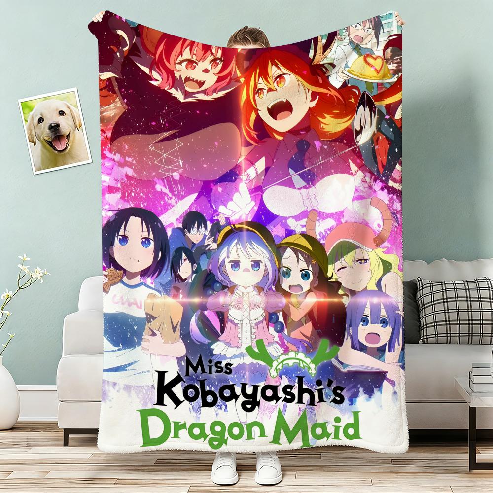 Miss Kobayashi's Dragon Maid Throw Lightweight 240g Flannel Blanket Soft Skin-friendly for Summer Cooling