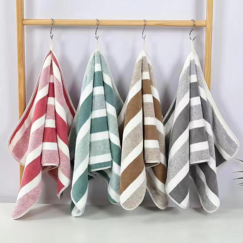 Bath Towel Striped 35x75cm, Soft Quick Dry Absorbent Towels, Bath Sheets for Bathroom