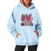 Women's Sweatshirts O-neck Long Sleeve Christmas Printed Top Solid Color Hoodie