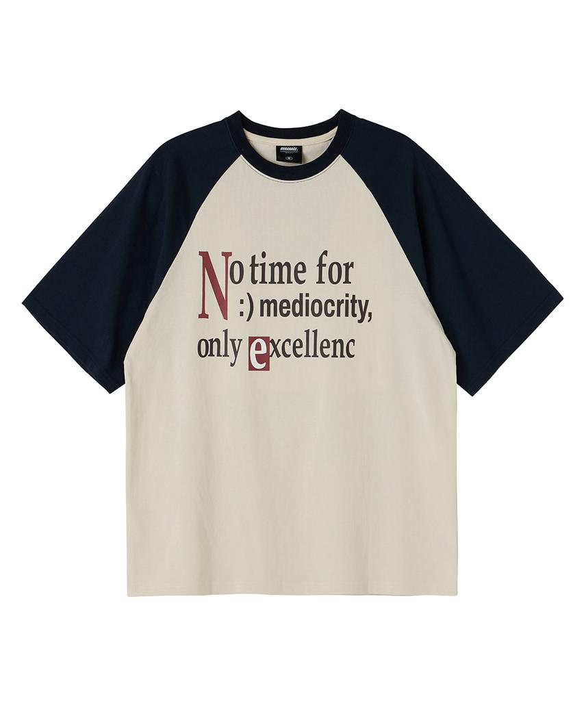 URBANAGE No Time Raglan Color Block Oversized Short Sleeve Navy