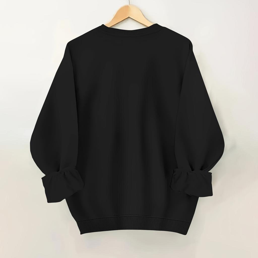 Женская повседневная модная блузка с длинным рукавом и круглым вырезом с принтом и пуловером