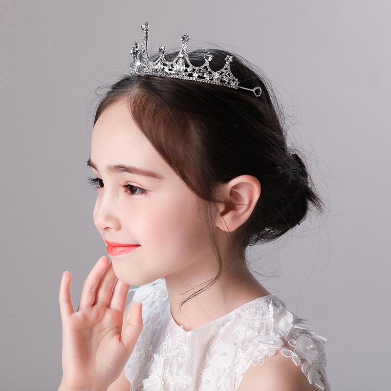 Детская корона-тиара, корона принцессы для девочек, повязка для волос с кристаллами Эльзы, Корона, шпилька для девочек, подиум, аксессуары для волос на день рождения