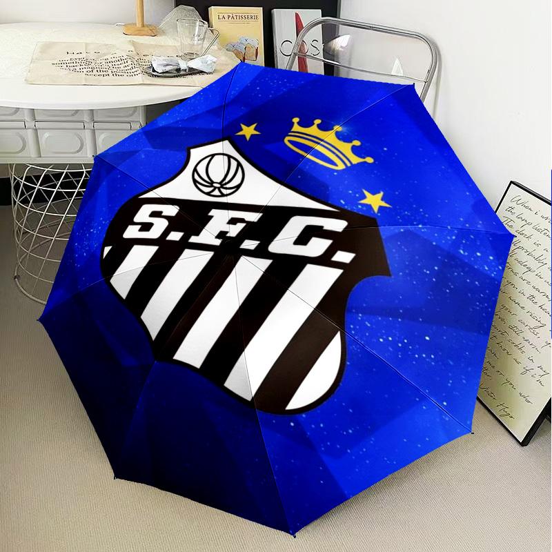 1PC Fc Crest Design Printed Umbrella Folding umbrella, automatic umbrella 8-Frame for Travel, camping Fan gifts Christmas Gifts