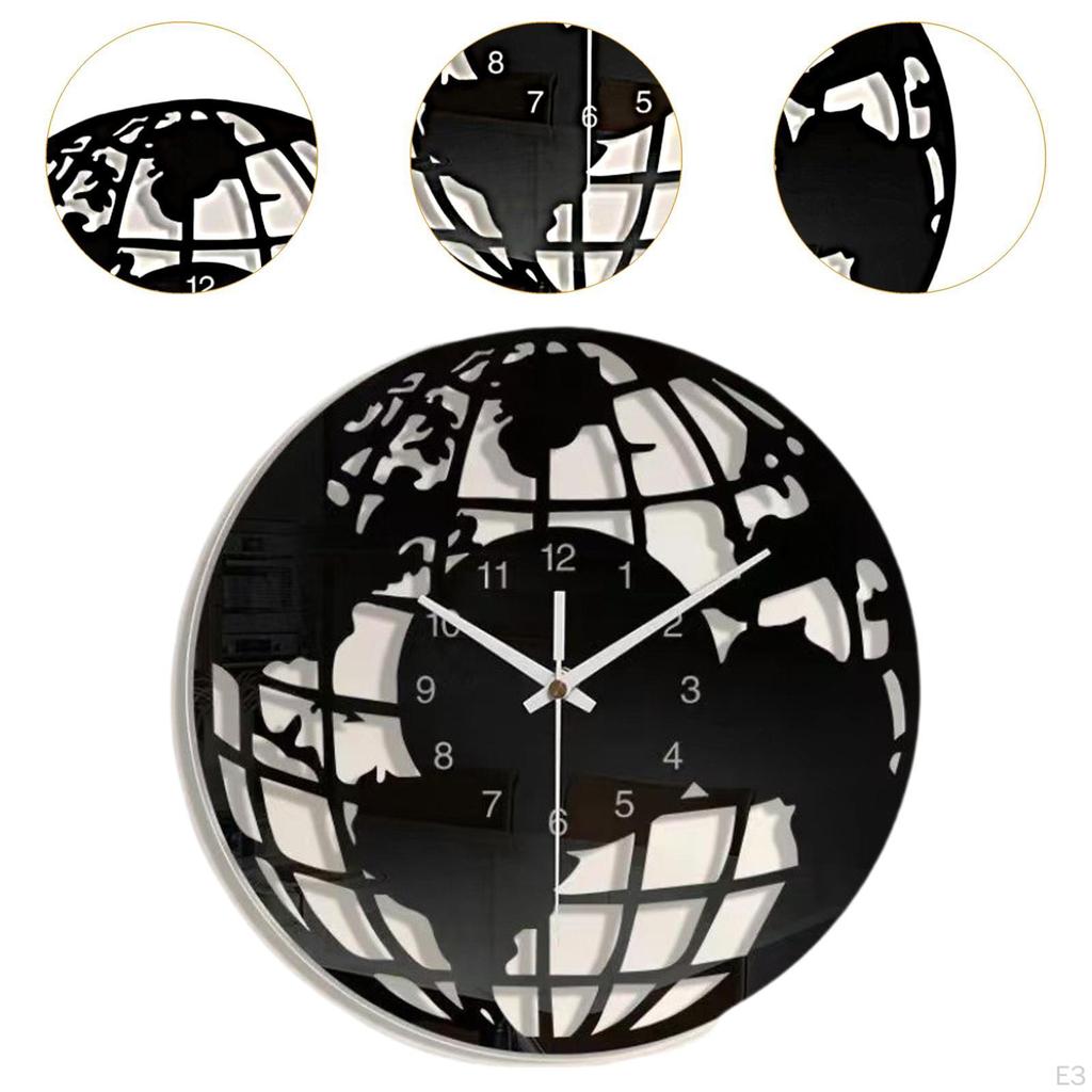 Акриловые настенные часы с рисунком карты мира, механизм, бесшумный, без тиканья, украшение для дома и столовой