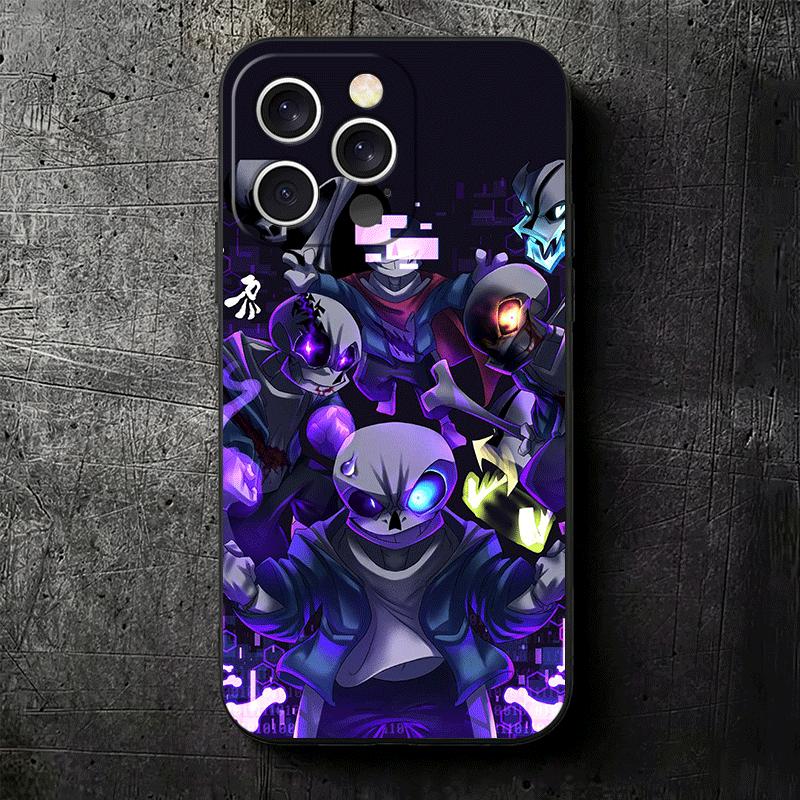 Мягкий чехол для телефона U-Undertale S-Sans для iPhone 16 16E 17 Air 15 Pro Max 14 Plus 13 Mini 11 12 7 Черный Чехол Задняя Панель
