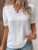Summer 2025 New Vacation Fashion Cutout Short-sleeved Shirt, Women's Shirt