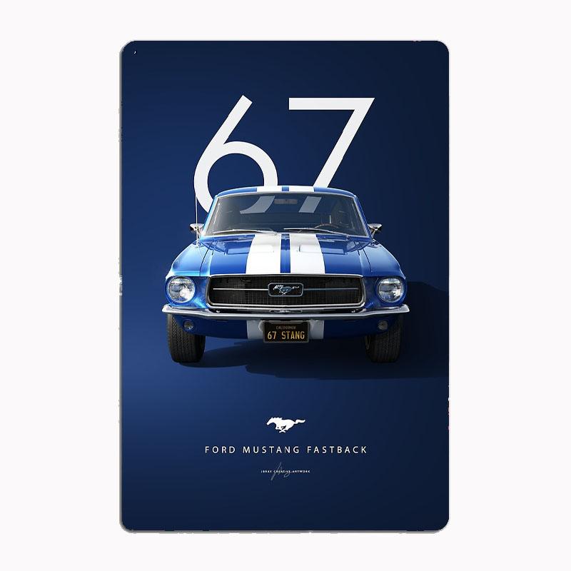 1966 Shelby Mustang G.T.350H Фастбэк Cobra Racing Металлический постер Знак Клуб Мурал Настенное искусство Табличка Жесть Украшение комнаты Домашний декор