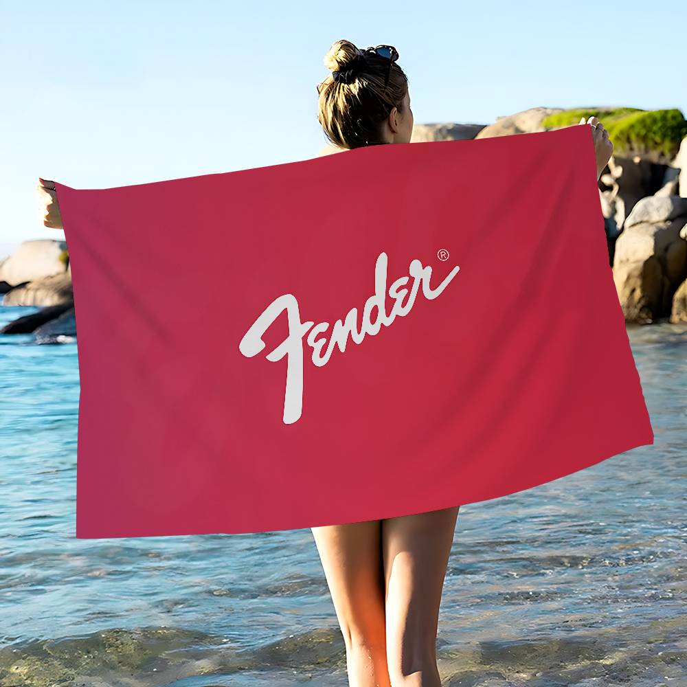 F-Fenders Гитара Тематическое Микрофибровое Печатное Пляжное Полотенце Альпинизм Йога Пляж Плавание Бег Впитывающее Мягкое Полотенце