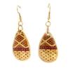 Les Trésors De Lily [L5243] - Designer Earrings 'Kilimanjaro' Beige Red