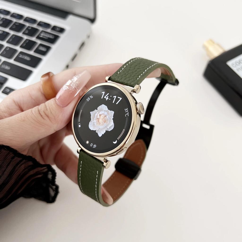 18-мм магнитный кожаный ремешок для Huawei Watch GT6 GT5/4 41 мм, тонкий мягкий ремешок для huawei GT5 Pro 42 мм, браслет на запястье, женский тонкий браслет