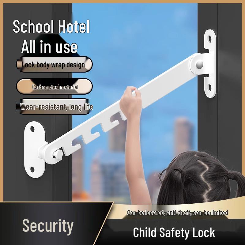Детский замок безопасности для дверей и окон - Ветрозащитная поддержка и защелка из стали и алюминиевого сплава