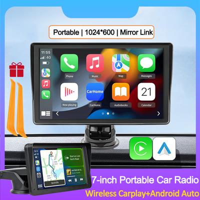 CarPlay Android Auto Автомобильный мультимедийный видеоплеер 7-дюймовый портативный сенсорный экран с AUX-радио для камеры заднего вида 32G TF карта