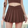 Women's Pleated Two-in-One High-Waist Yoga Skirt with Anti-Exposure Design & Back Pocket for Tennis or Badminton.