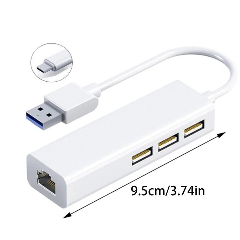 USB C/A Ethernet-адаптер 3 порта USB RJ45 Сетевой разъем Простая установка