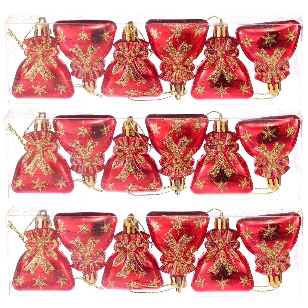 6-Piece 2.36-Inch Christmas Tree Topper & Hanging Ornament Set for Holiday Party Decor and Gifts