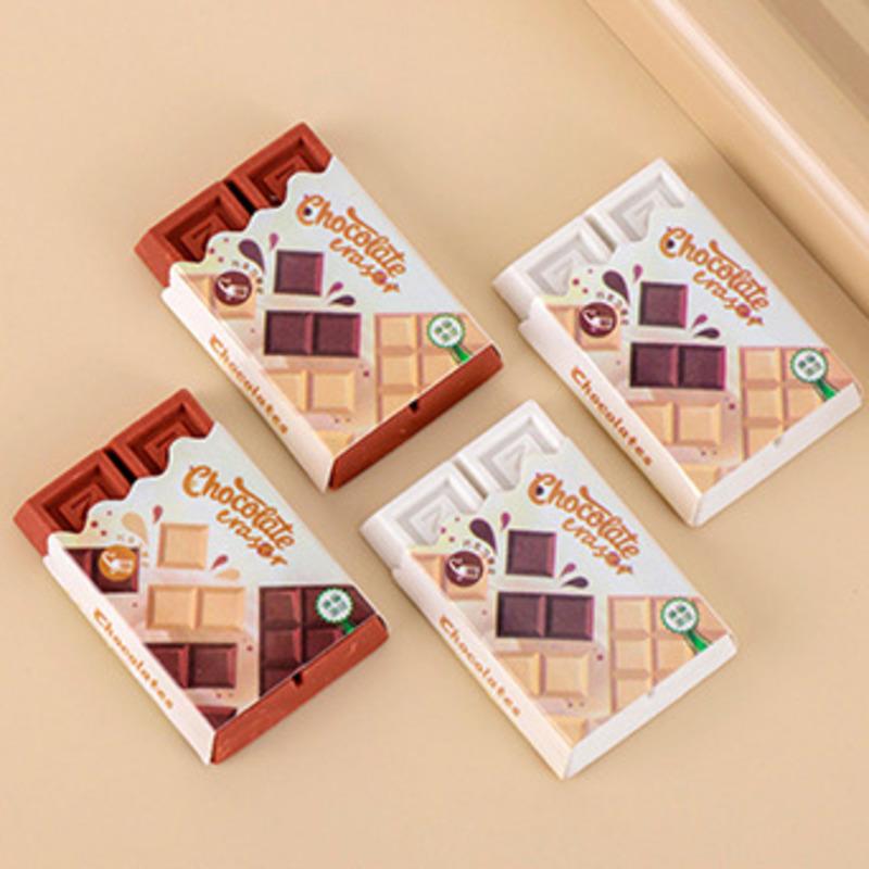1 Piece Cute Kawaii Candy Color Rubber Fun Creative Chocolate Eraser For Kids Novelty Stationery Office School Supplies