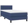 3140191 vidaXL Lit à sommier tapissier avec matelas Bleu 90x200 cm Tissu