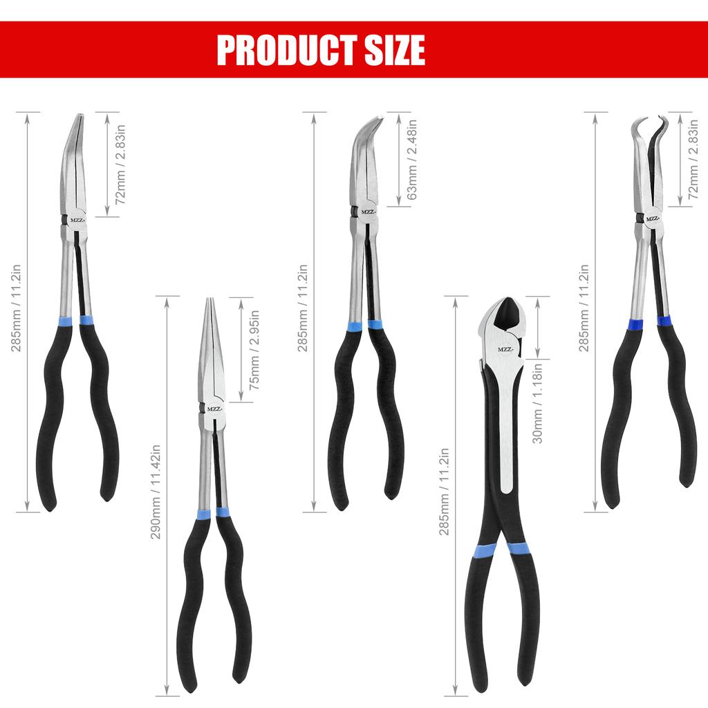 3/5Pcs Hose Gripper Plier Carbon Steel Spark Plug Removal Pliers Long Handle Car Electrical Disconnect Plier Radiator Hose Clamp