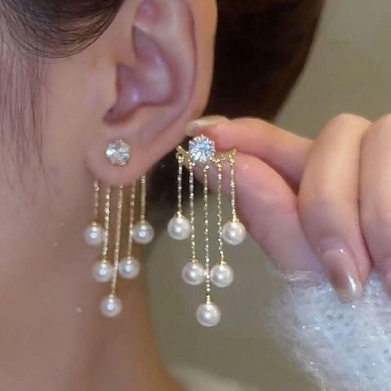 Серебряная игла S925 Элегантность Кисточка Длинный Модный Дизайн Полный Серьги Вечеринка Украшения Изысканные Подарки