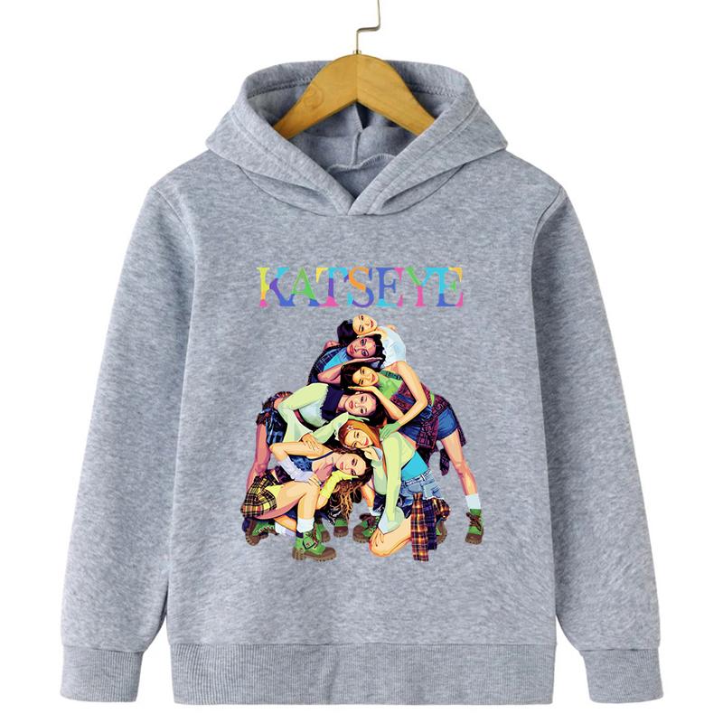 Kpop KATSEYE Hoodies Sweatshirt Kids Clothes Boy Girls Casual Hooded Pullover Casual Tops Fashion Outfits Children's Clothing