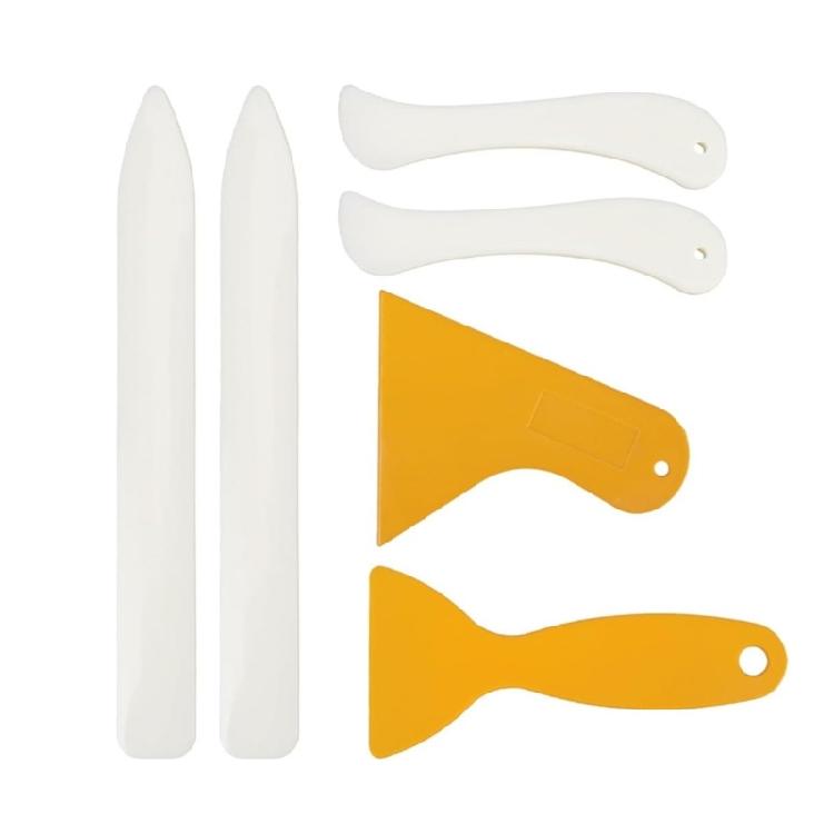 6Pcs Professional Paper Creaser Tool Set Ergonomic Grip ABS Bone Folder Tool For Leather Fabric Cardboard Creasing