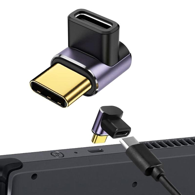 Адаптер USB C «папа» — «мама» под прямым углом 90 градусов PD 100 Вт 40 Гбит/с 8K HD Адаптер USB C «папа» — «мама»