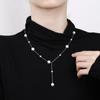 S925 Sterling Silver Starry Pearl Shell Pearl Necklace Versatile Niche Sense Stylish Pendant Sweater Chain