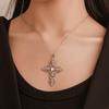 Fashion Classic Cross Necklace Boho Hollow Hollow Neck Chain Lock Wild Clavicle Chain Female Jewelry