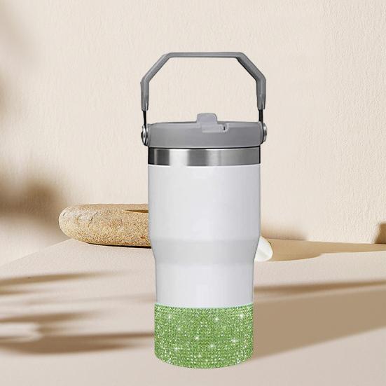 Силиконовый чехол со стразами для стакана 40 унций, блестящий чехол для бутылки с водой, нижний рукав, противоскользящий, игристый, аксессуары для стакана