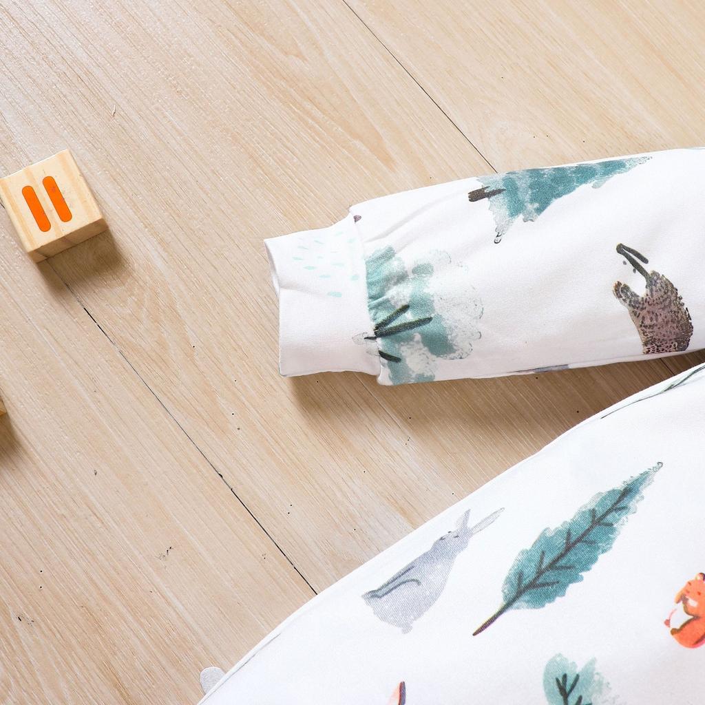 Baby Long Sleeve Cute Cartoon Animal Graphic Romper, Newborn Spring And Autumn Jumpsuit