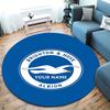 Blue Seagull Emblem Custom Name Round Area Rug Carpet Rug For Living Room Bedroom Sofa Playroom Decor Nonslip Floor Mat