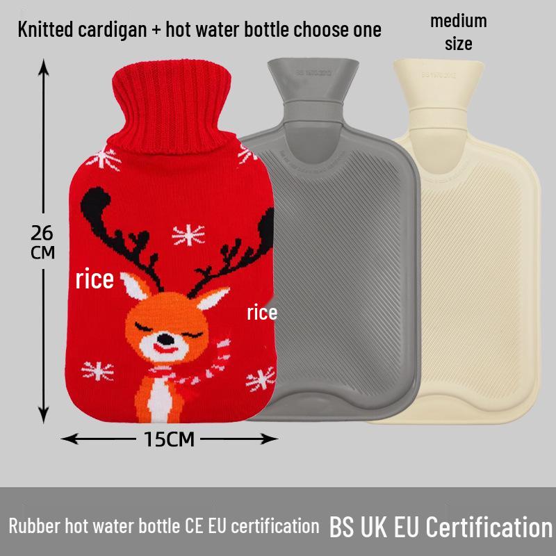 Explosion-Proof Hot Water Bottle: Rubber Design for Stomach and Feet, Long-Lasting Warmth