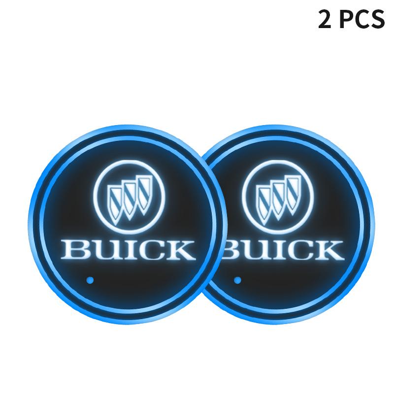 EHL2 1/2Pcs 7 Color LED Car Cup Holder Light Luminous Coaster Water Cup Pad For Buick Envision LaCrosse 2017-2019 ENCORE Accessories