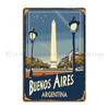A Vintage Travel Art Of Buenos Aires Argentina Metal Plaque Poster Retro Retro Garage Designing Plaques Tin Sign Poster