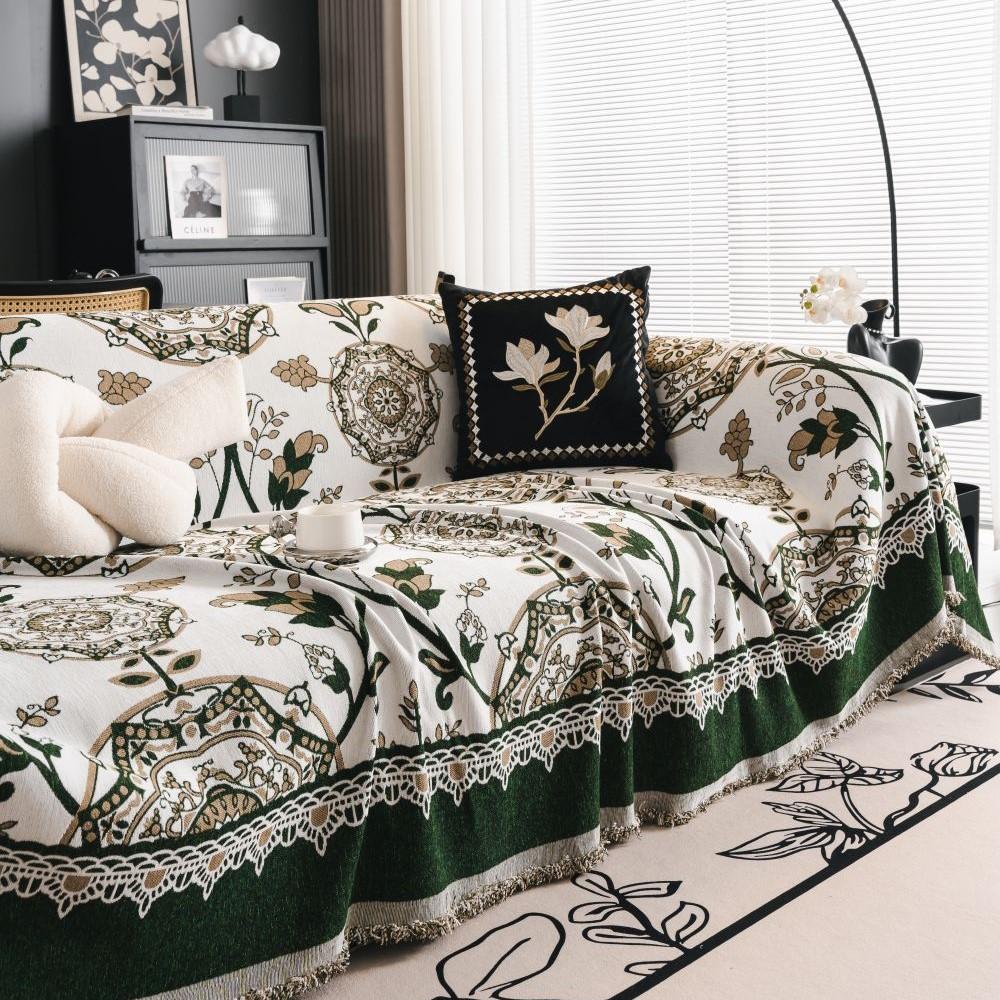 Главная Шениль Этнический Стиль Цветок Диван Коврик Пледы Летний Кемпинг Пикник Одеяло Чехол Диван Чехол