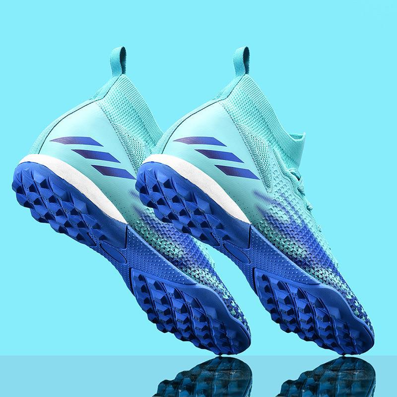 Новые футбольные бутсы большого размера, мужские и детские с шипами для искусственного газона, футбольные бутсы с жесткой подошвой, кроссовки с высоким верхом