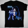 KISS Ace Frehley Синяя гитара Иллюстрация Подпись 100% Хлопок Футболка Мужская Женская Футболки Топ