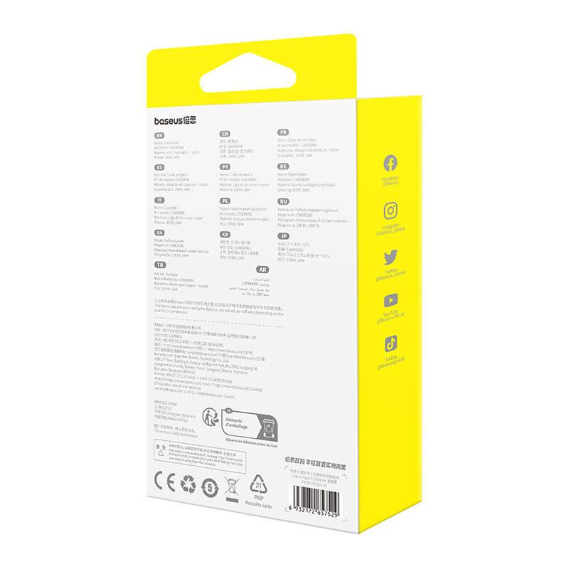 Kabel Usb Do Usb-C Baseus Flash 2 100W, 2M (Czarny)