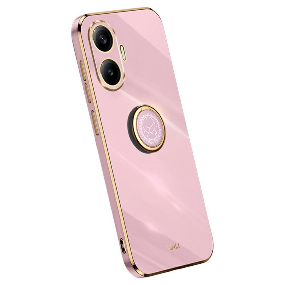 XINLI For Xiaomi Poco F7 5G/Redmi Turbo 4 Pro 5G Case Ring Kickstand Electroplating TPU Phone Cover