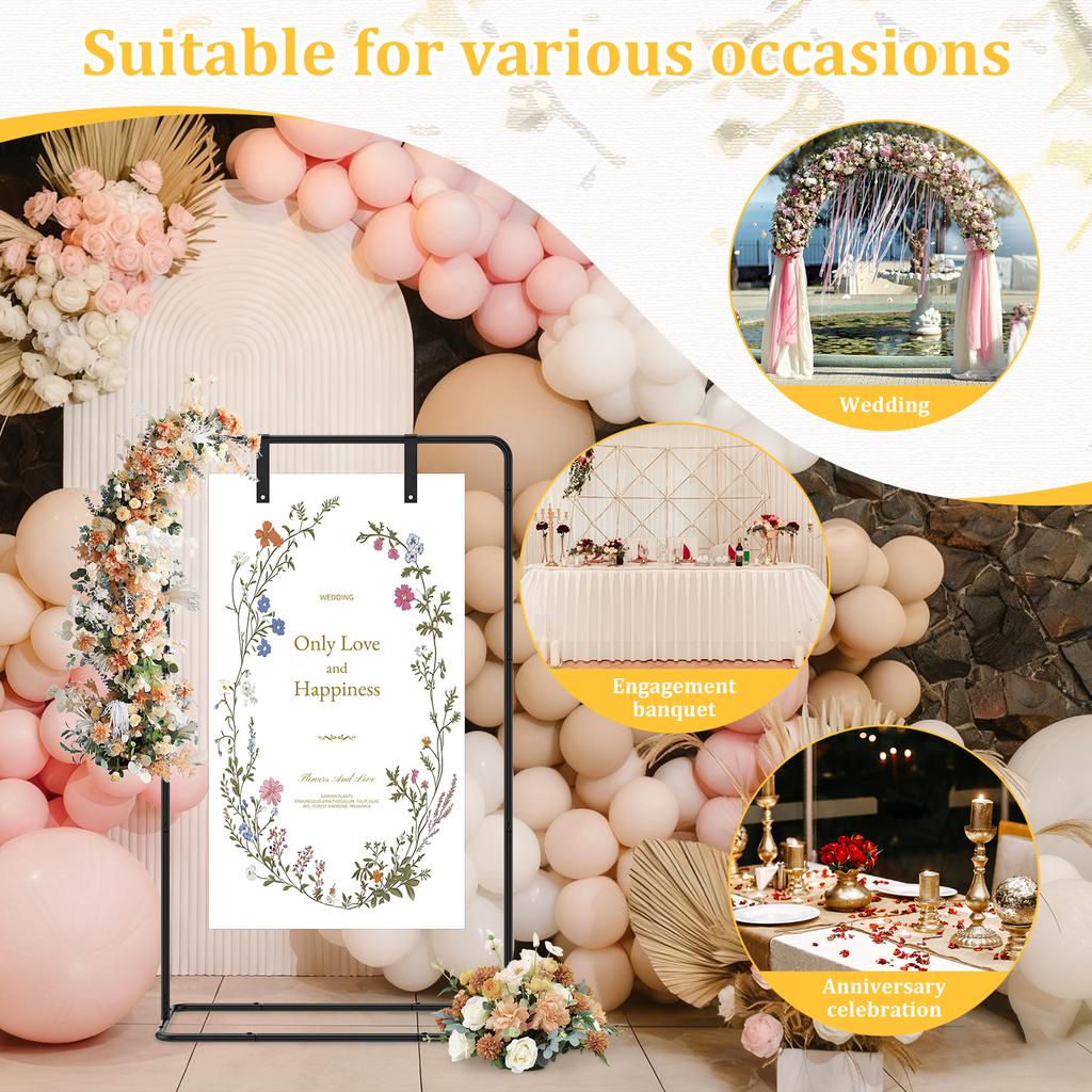 Свадебная арка, подставка для приветственной таблички, держатель для таблички "Добро пожаловать на нашу свадьбу", металлическая напольная подставка для схемы, мольберт для демонстрации постера