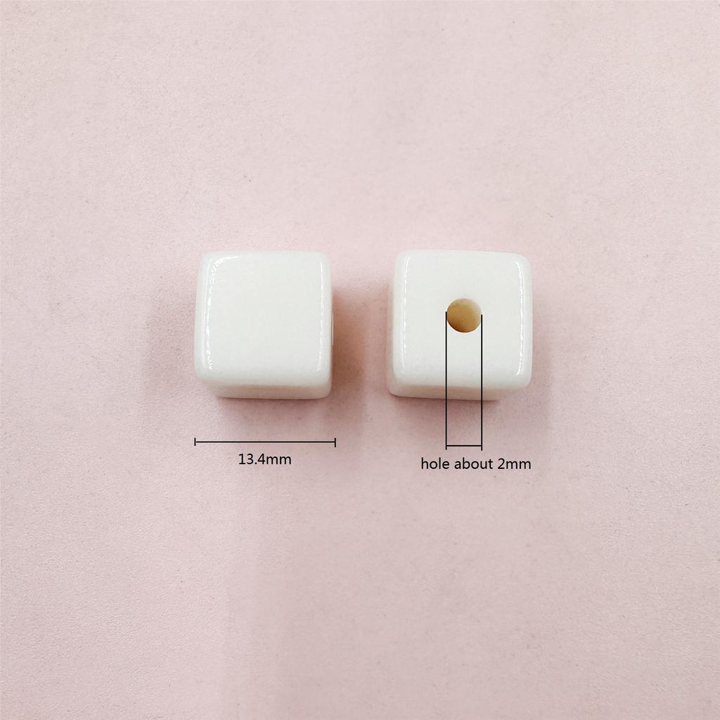 Making 20Pcs Material Creative Square Acrylic Fashion for Bracelets Earrings DIY Jewely Accessories Loose Beads Jelly Color About 13mm
