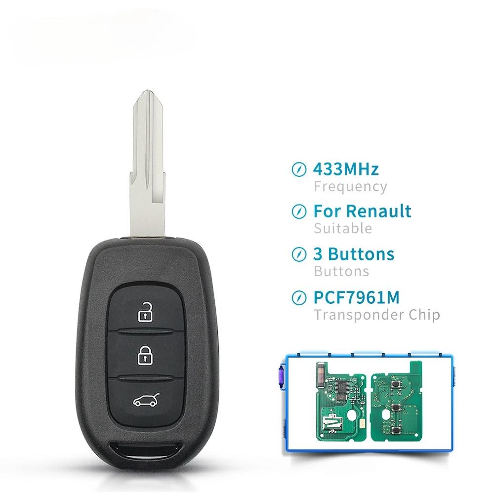 KEYYOU Remote Car Key 433mhz PCF7961M 4A Chip 2/3 Buttons For Renault Sandero Dacia Logan Lodgy Dokker Duster Trafic Clio Master