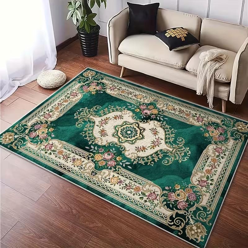 Modern Blue Pink and Green Bohemian Rug Washable NonSlip Soft Living Room Bedroom Dining Area Pet Friendly Carpet Home Floor Mat