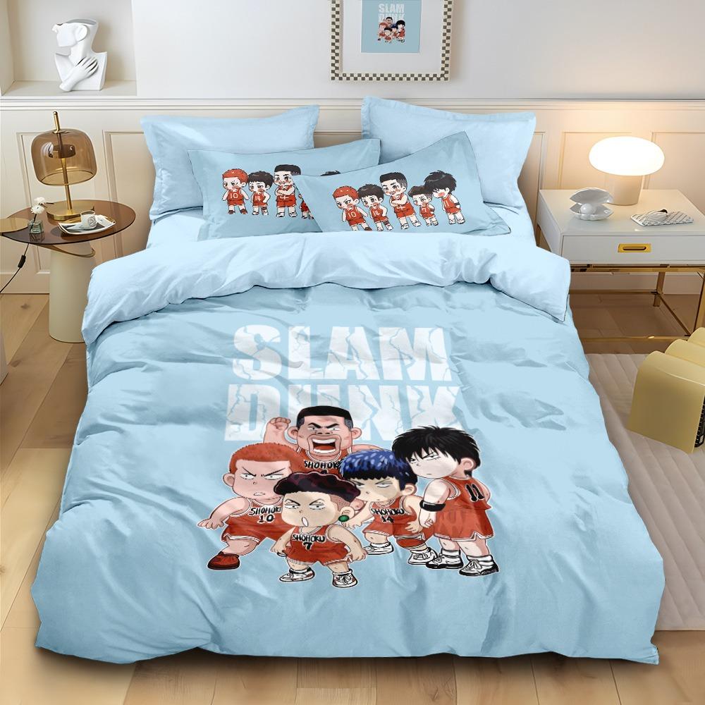 Cartoon Basketball Duvet Cover pillowcase Bedroom Decoration Children Gift adult Single Double bed Large SizeZip Duvet Cover