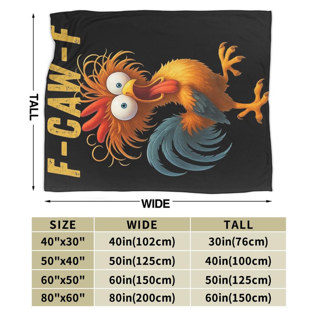 F-Caw-F Chicken Funny Fashion Blanket Fleece Decoration Multi-function Lightweight Throw Fashion Blanket for Bed Bedroom Plush Thin Quilt