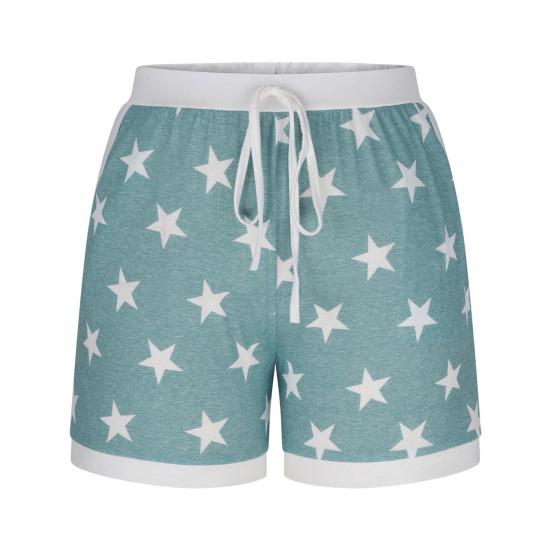 Женские пижамные шорты со звездным узором и высокой талией, дышащие пижамные брюки для дома